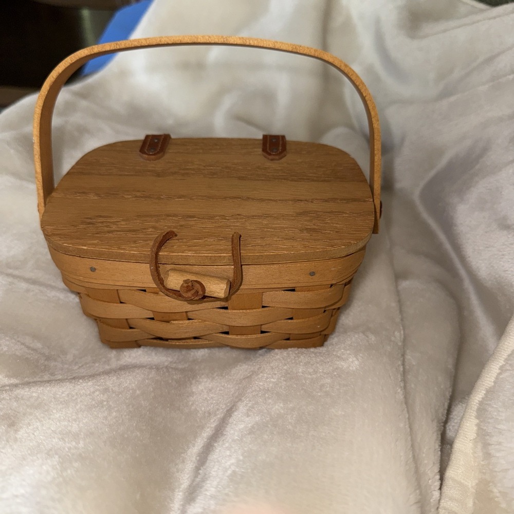 Longaberger Small Purse Basket 1995 Handle lid